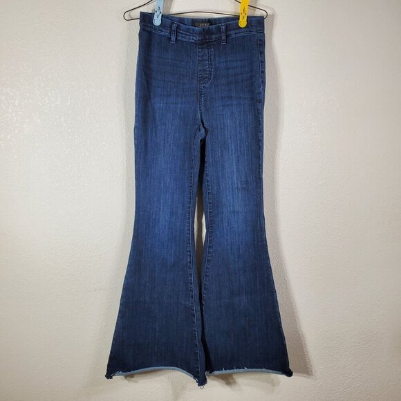 Judy Blue Womens Pull on Super Flare Jeans Size 7/28 Denim Raw Hem JB88136 - Picture 1 of 14